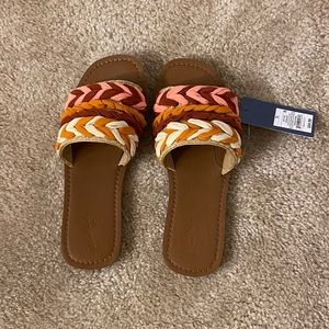 Women’s Eve Square Toe Raffia Slide Sandals 7 1/2